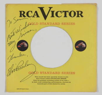 ELVIS PRESLEY INSCRIBED RECORD SLEEVE