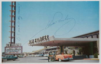 ELVIS PRESLEY SIGNED NEW FRONTIER HOTEL POSTCARD