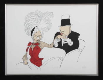 MAE WEST AND W.C. FIELD'S HIRSCHFELD PRINT