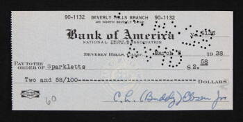 BUDDY EBSEN SIGNED CHECK