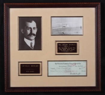 ORVILLE WRIGHT SIGNED CHECK