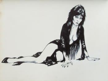 ELVIRA ROBERT REDDING CRAWLING INK DRAWING