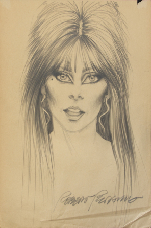 ELVIRA ROBERT REDDING FACE IN CLOSE UP DRAWING