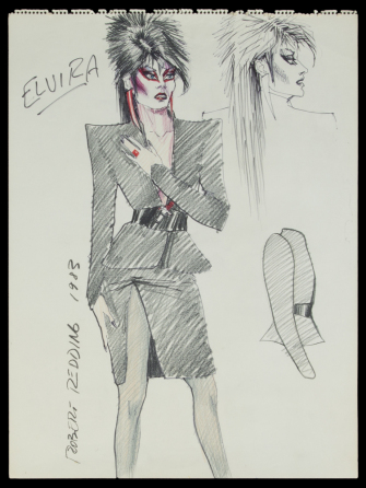 ELVIRA ROBERT REDDING NEW WAVE EXECUTIVE COLOR PENCIL DRAWING