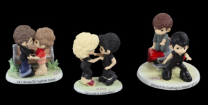 OLIVIA NEWTON-JOHN GREASE PRECIOUS MOMENTS FIGURINES, INCLUDES SIGNED CERTIFICATES