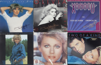 OLIVIA NEWTON-JOHN SIGNED VINTAGE ALBUMS