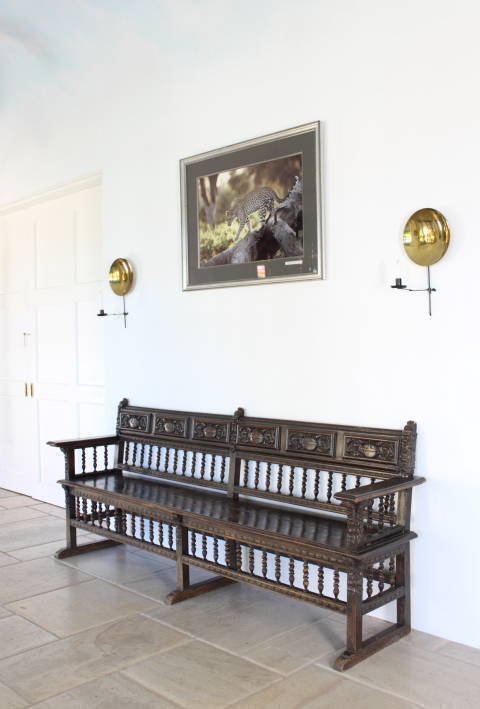 CARVED JACOBEAN STYLE WOODEN BENCH