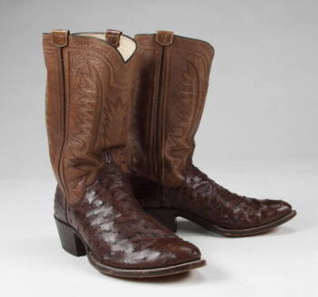 LARRY HAGMAN CUSTOM OSTRICH AND LEATHER BOOTS