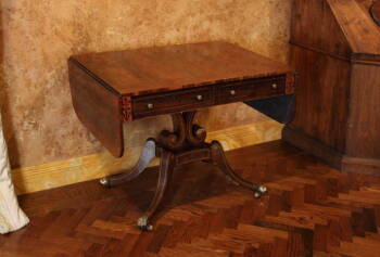 ROSEWOOD REGENCY DROP LEAF LIBRARY TABLE