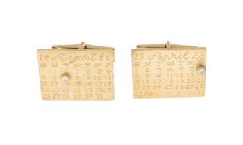 JAMES GARNER: "THIS IS YOUR LIFE" 14K PERSONALIZED GOLD CUFFLINKS