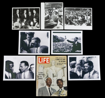 JAMES GARNER: ORIGINAL MARCH ON WASHINGTON FOR JOBS AND FREEDOM PIN AND PHOTOGRAPHS