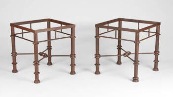 GROUP OF THREE WESTERN THEME SIDE TABLES