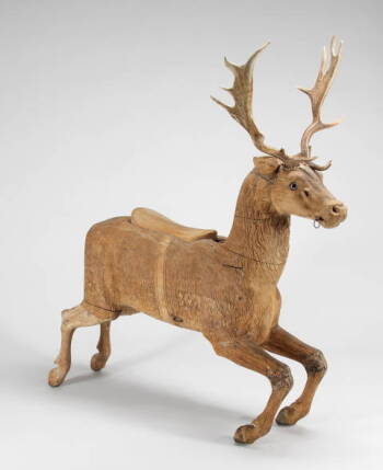 CARVED WOODEN CAROUSEL DEER