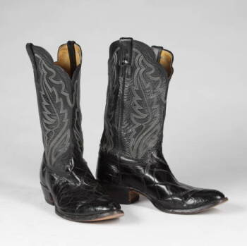 LARRY HAGMAN "J.R." BROWN ALLIGATOR COWBOY BOOTS