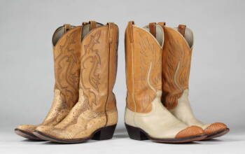 TWO LARRY HAGMAN COWBOY BOOTS