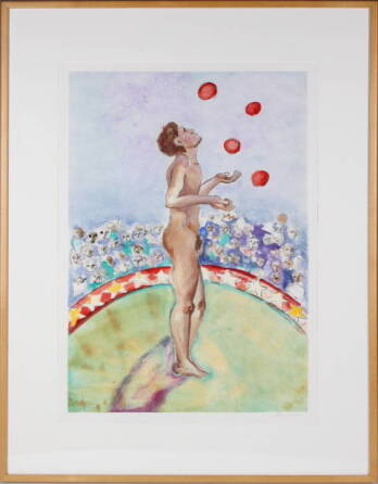 KRISTINA HAGMAN PAIR OF CIRCUS JUGGLER PRINTS