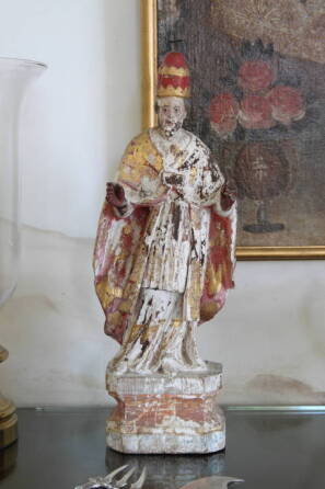 SPANISH COLONIAL CARVED AND PAINTED SANTO