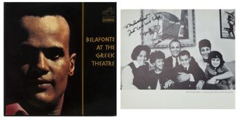 JAMES GARNER: HARRY BELAFONTE SIGNED "IN PERSON" CONCERT PROGRAM AND "AT THE GREEK THEATRE" CONCERT ALBUM