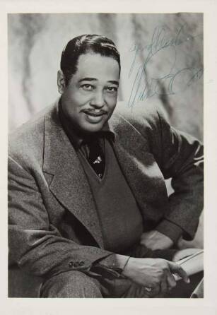 DUKE ELLINGTON SIGNED PHOTO AND SHEET MUSIC