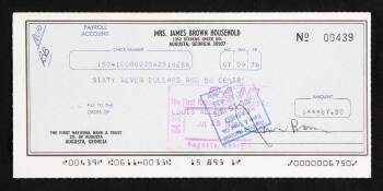 JAMES BROWN SIGNED CHECK