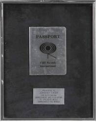JOHNNY CASH CBS RECORDS PASSPORT AWARD