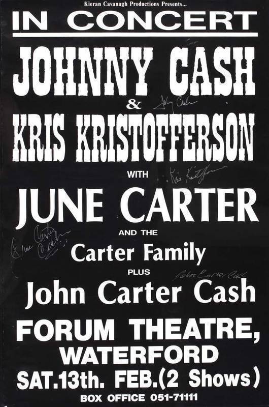 JOHNNY CASH SIGNED CONCERT POSTER