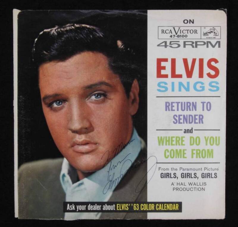 ELVIS PRESLEY SIGNED RECORD SLEEVE