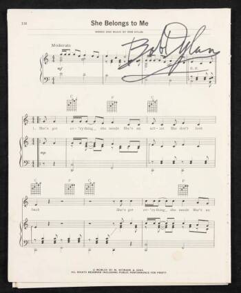 BOB DYLAN SIGNED SHEET MUSIC