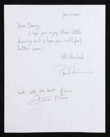 PAUL SIMON HANDWRITTEN LETTER