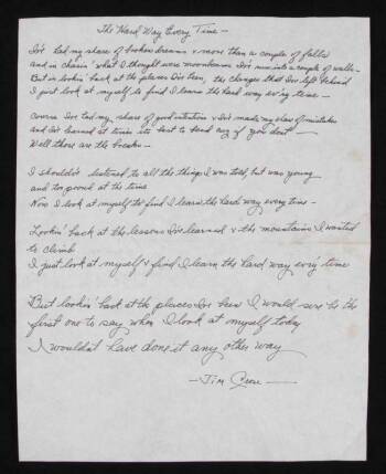 JIM CROCE HANDWRITTEN LYRICS