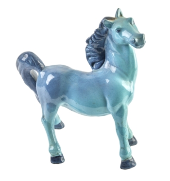 BETTY WHITE: CERAMIC BLUE HORSE