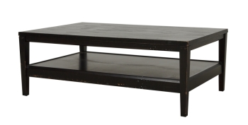 BETTY WHITE: EBONIZED TWO-TIER COFFEE TABLE