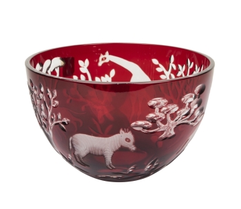 BETTY WHITE: RUBY CUT-TO-CLEAR GLASS BOWL