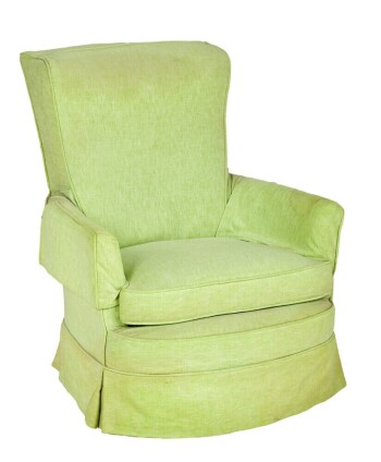 BETTY WHITE: VINTAGE GREEN UPHOLSTERED EASY CHAIR