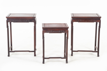 BETTY WHITE: CARVED ASIAN NESTING TABLES