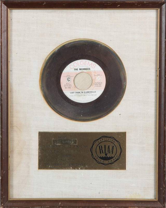 THE MONKEES "GOLD" RECORD AWARD