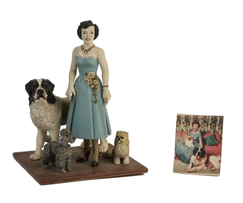 BETTY WHITE: WITH HER DOGS HAND CRAFTED FIGURINE