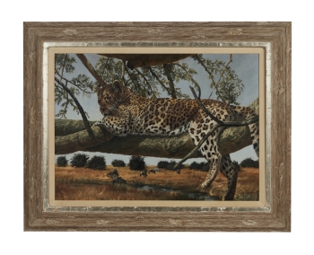 BETTY WHITE: GARY SWANSON LEOPARD PAINTING (WITH MAGAZINE PAGE)