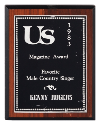 KENNY ROGERS: 1983 "FAVORITE MALE COUNTRY SINGER" US MAGAZINE AWARD