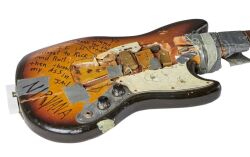 NIRVANA: 1989 KURT COBAIN STAGE-PLAYED AND SMASHED "THROW MY ASS IN JAIL" FENDER MUSTANG ELECTRIC GUITAR (WITH PHOTOS) - 13
