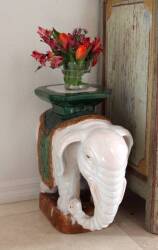 PAIR OF CERAMIC ELEPHANT PLANT STANDS - 2