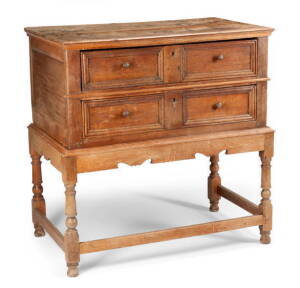 EARLY 18TH CENTURY ENGLISH CHEST ON STAND