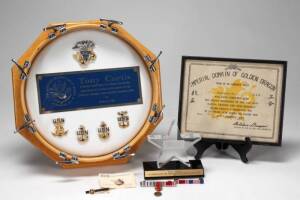 GROUP OF TONY CURTIS NAVY ITEMS