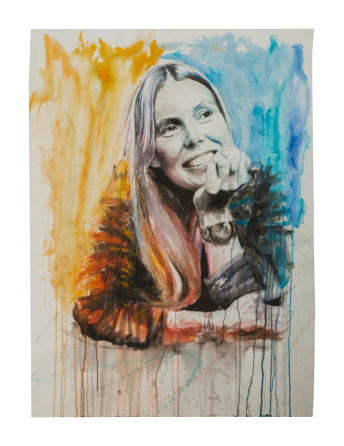 JONI MITCHELL: ROB PRIOR "MUSICARES PERSON OF THE YEAR" PAINTING (WITH PHOTO)