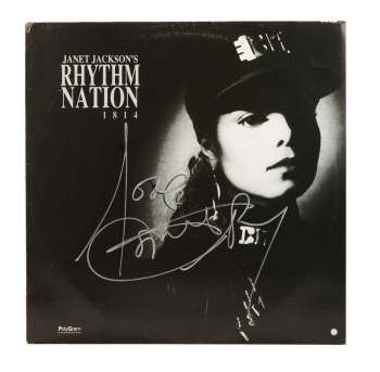 JANET JACKSON: SIGNED "RHYTHM NATION 1814" RECORD ALBUM