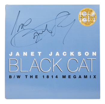 JANET JACKSON: SIGNED "BLACK CAT" REMIX RECORD SINGLE
