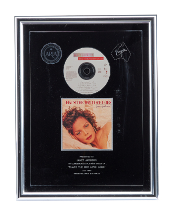 JANET JACKSON: "THAT'S THE WAY LOVE GOES" "PLATINUM" RECORD AWARD
