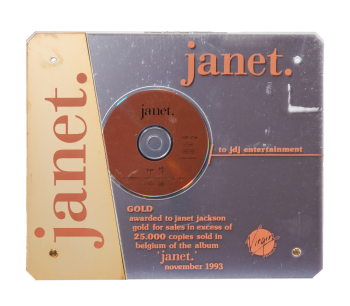 JANET JACKSON: "JANET." BELGIUM "GOLD" RECORD AWARD