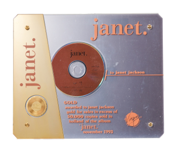JANET JACKSON: "JANET." HOLLAND "GOLD" RECORD AWARD