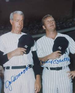 JOE DIMAGGIO AND MICKEY MANTLE SIGNED PHOTOGRAPH